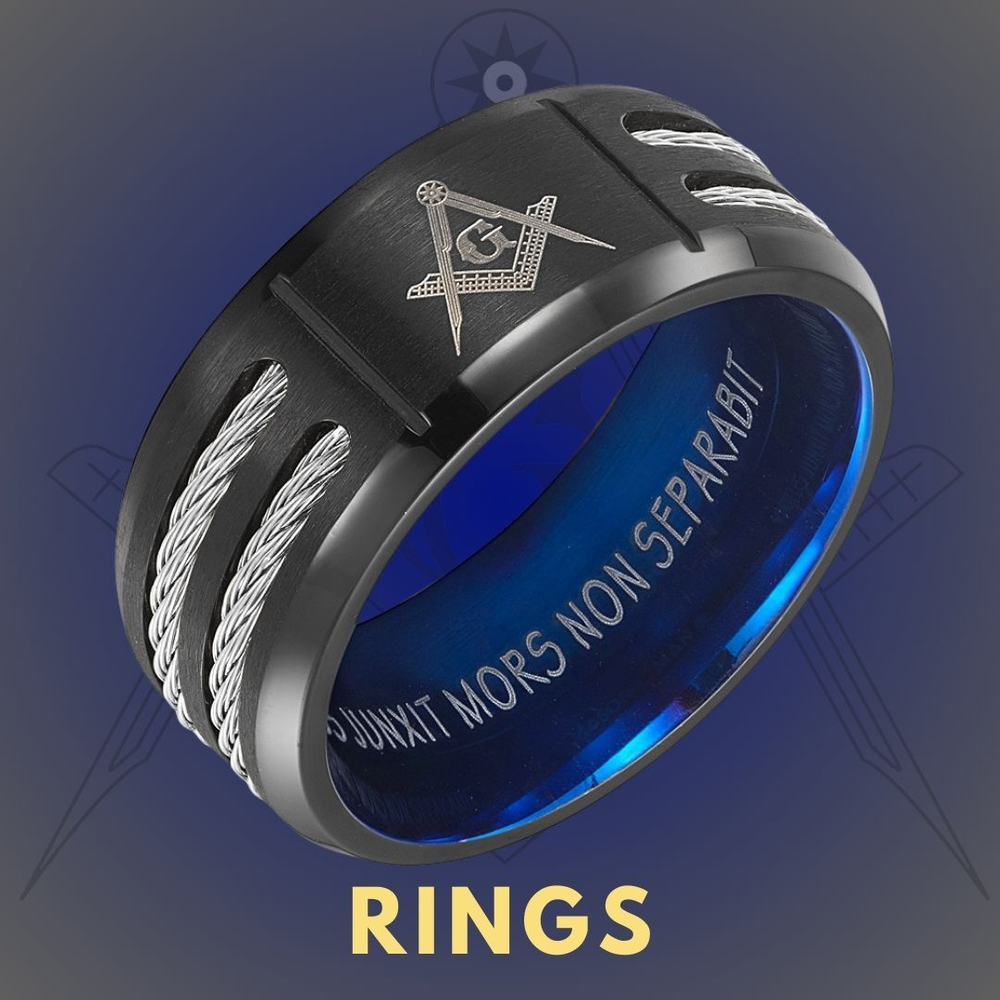 Willis Judd MasonicMan Men's Titanium Masonic Ring - Latin Engraving, Hypoallergenic - View #9
