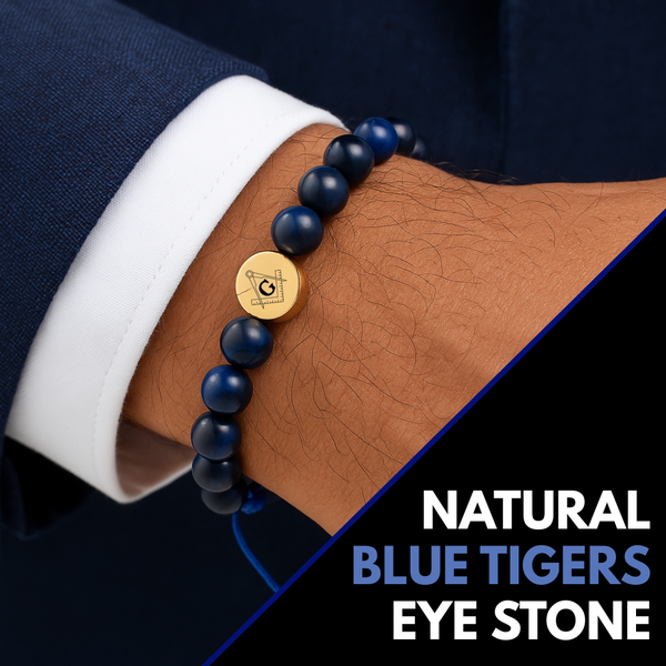 Masonic Mens Bead Bracelet