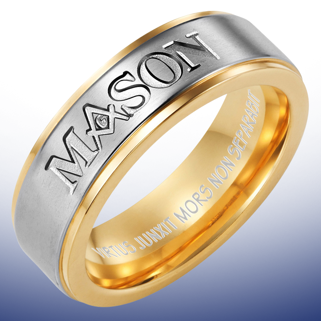 MasonicMan MASON Two Tone Titanium Ring