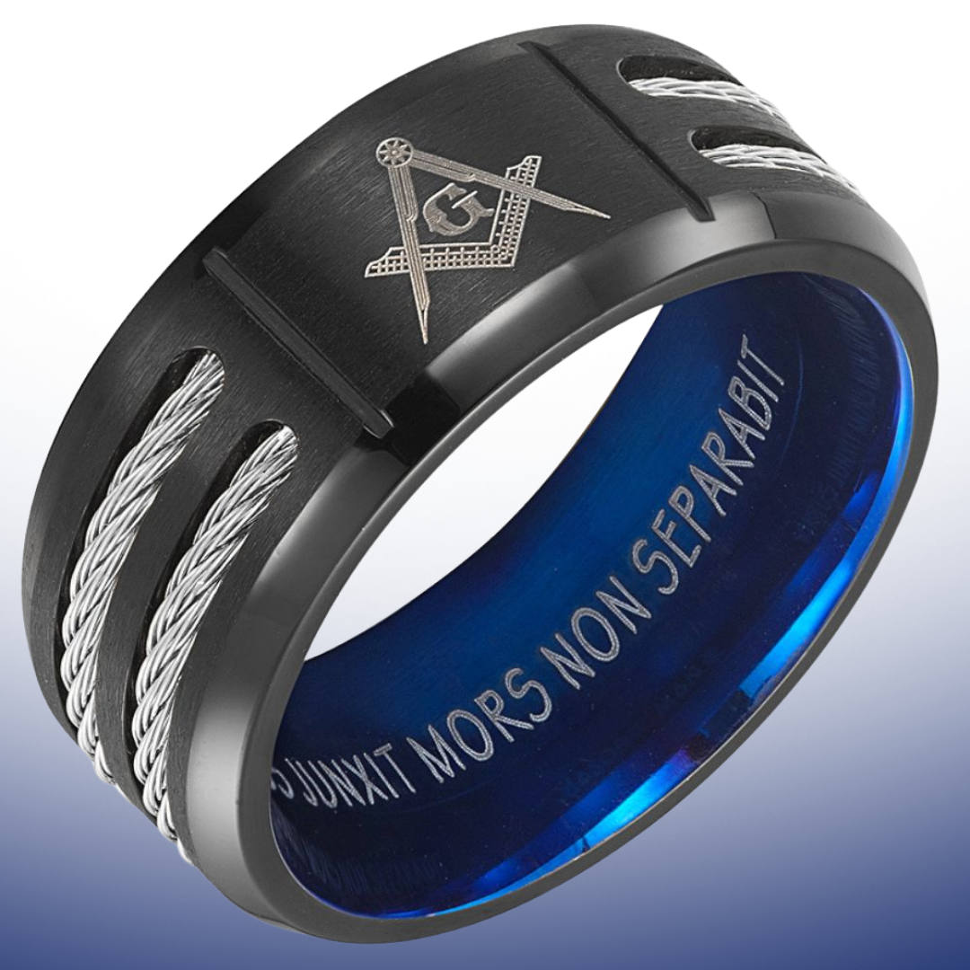 MasonicMan Mens Titanium Freemason Masonic Ring