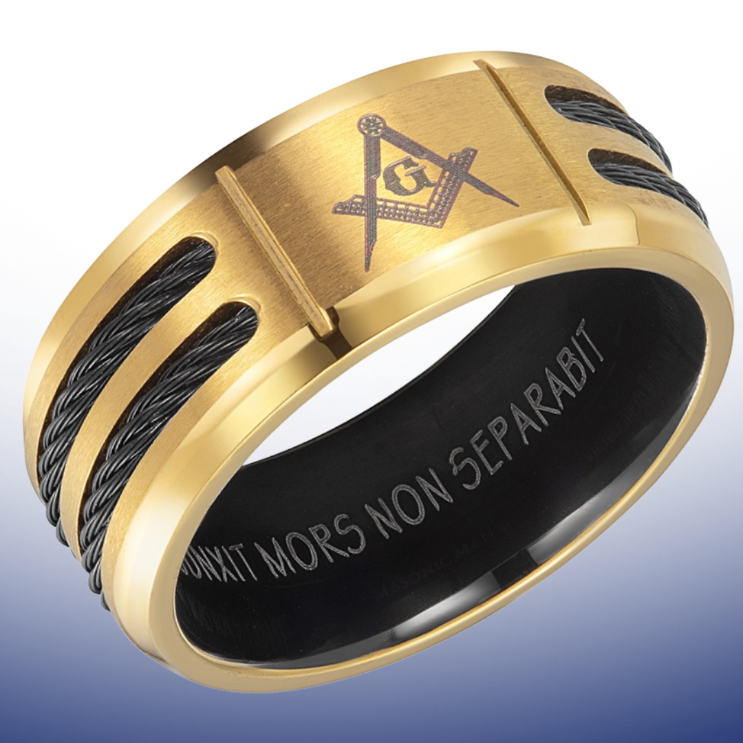 MasonicMan Mens Titanium Freemason Masonic Ring