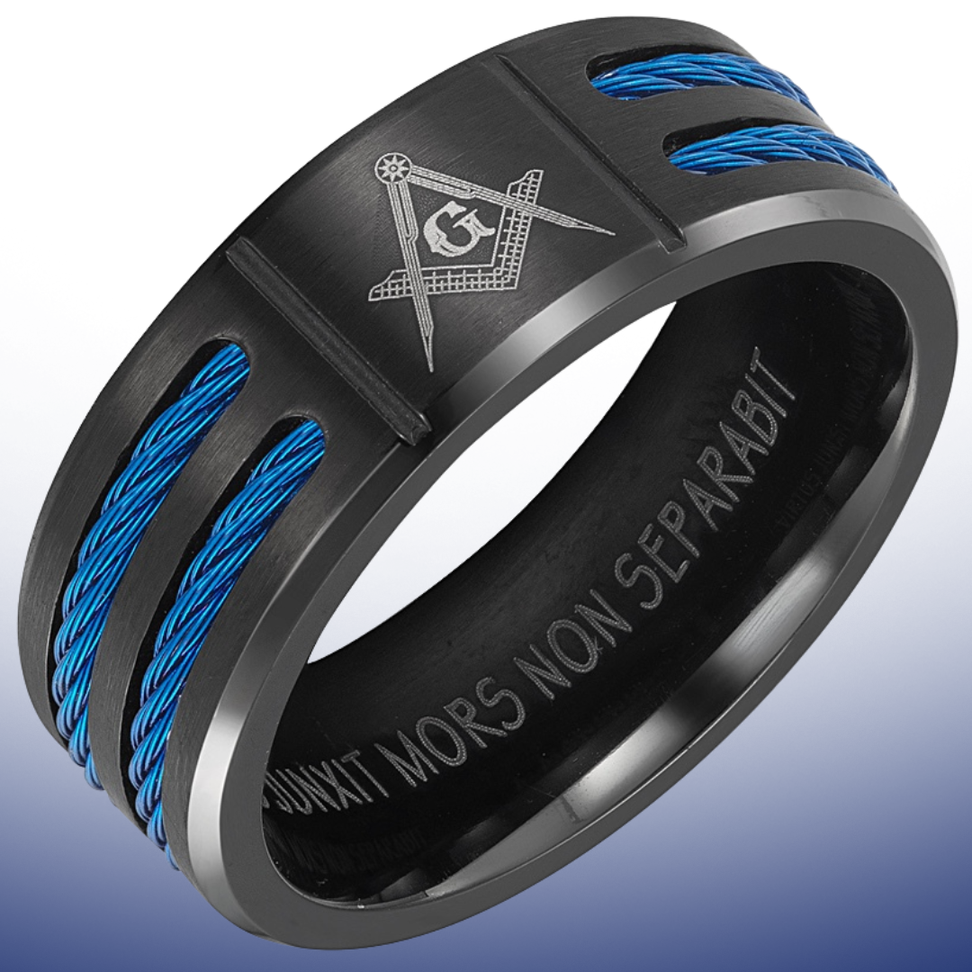 MasonicMan Mens Titanium Freemason Masonic Ring