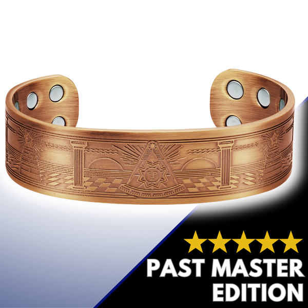 Past Master Copper Masonic Bangle – Symbol of Wisdom, Light and Legacy