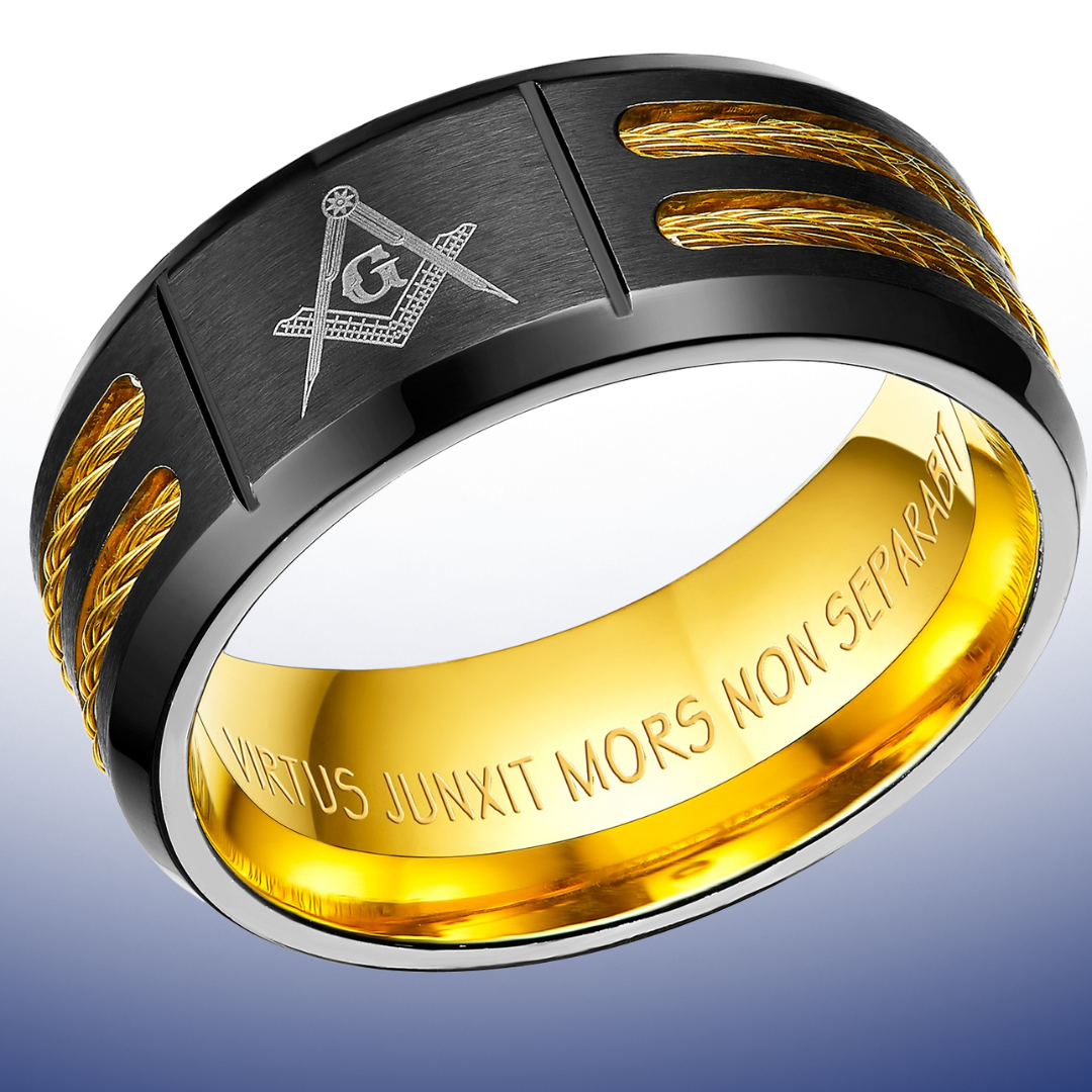 MasonicMan Mens Titanium Freemason Masonic Ring