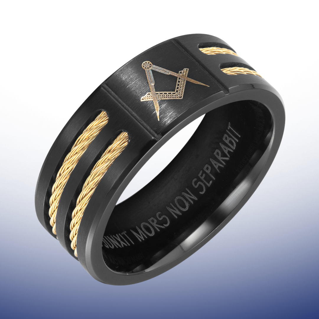 MasonicMan Mens Titanium Freemason Masonic Ring