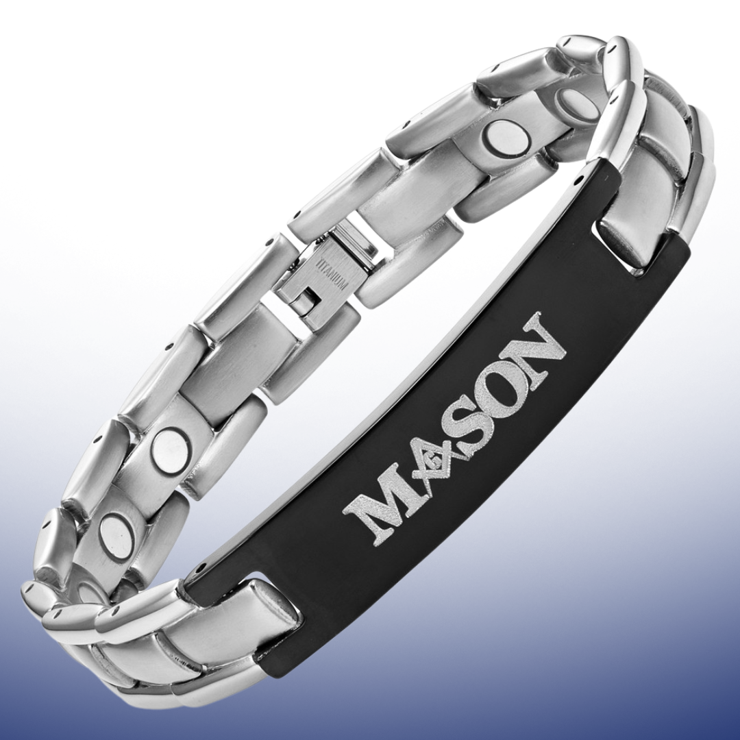 MasonicMan Titanium Magnetic Masonic Bracelet