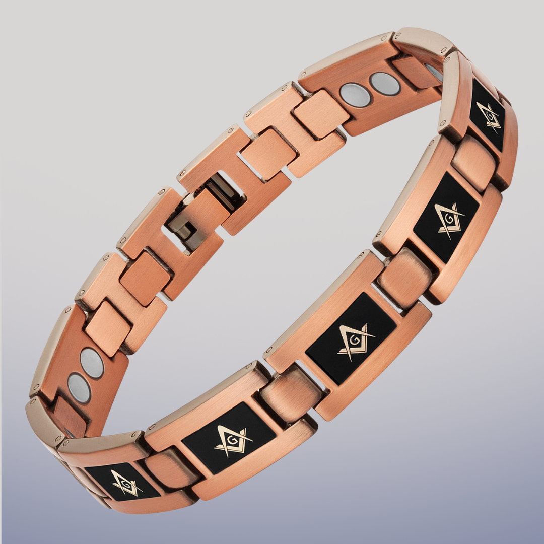 Masonic Pure Copper Link Bracelet with Adjusting Tool