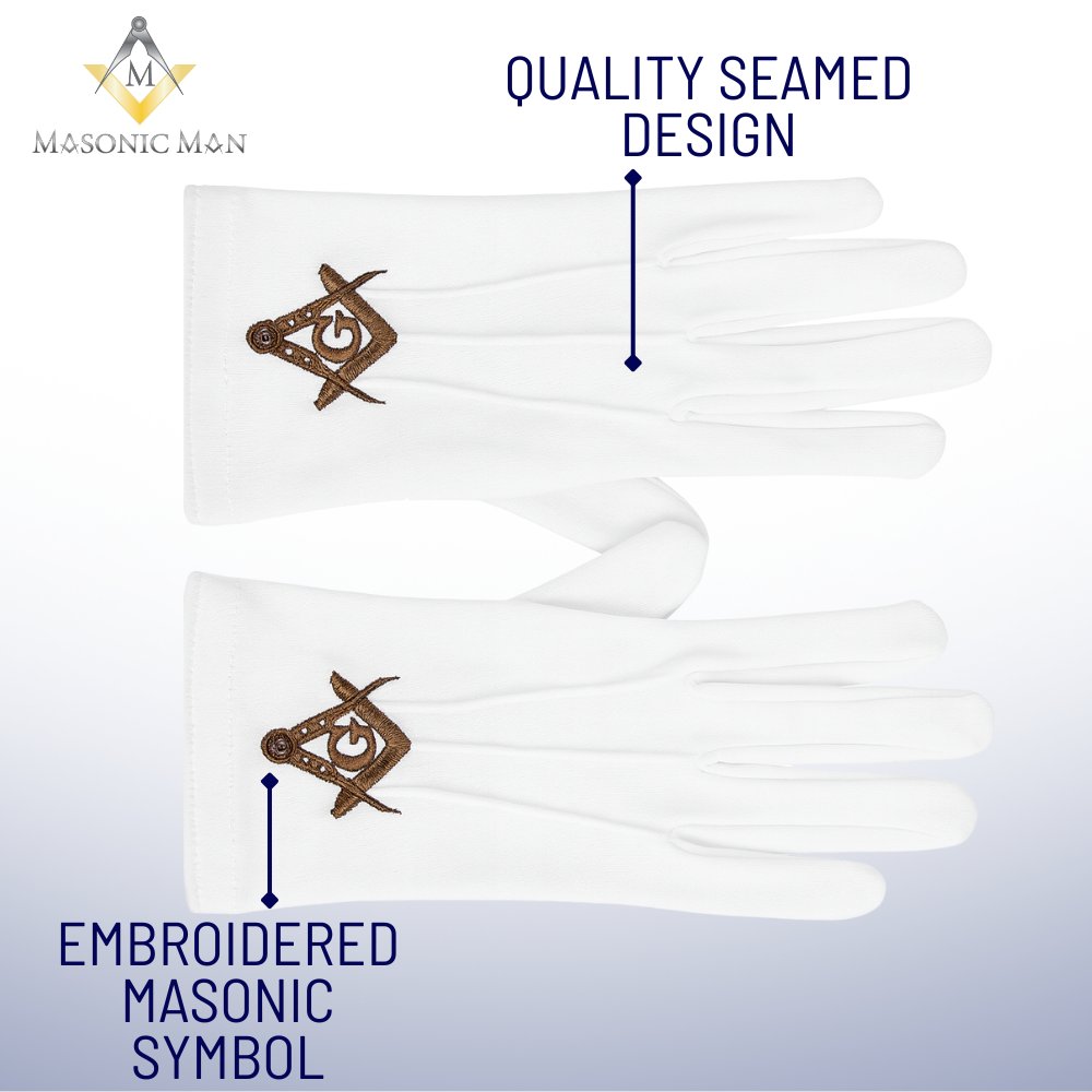 Symbolic Masonic gloves representing purity and Brotherhood
