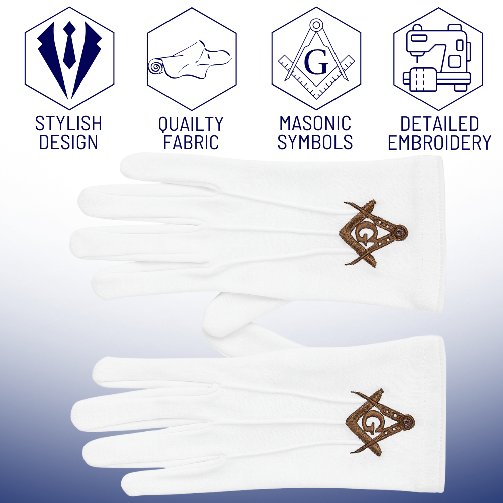 Traditional Masonic gloves for Lodge meetings and ceremonies