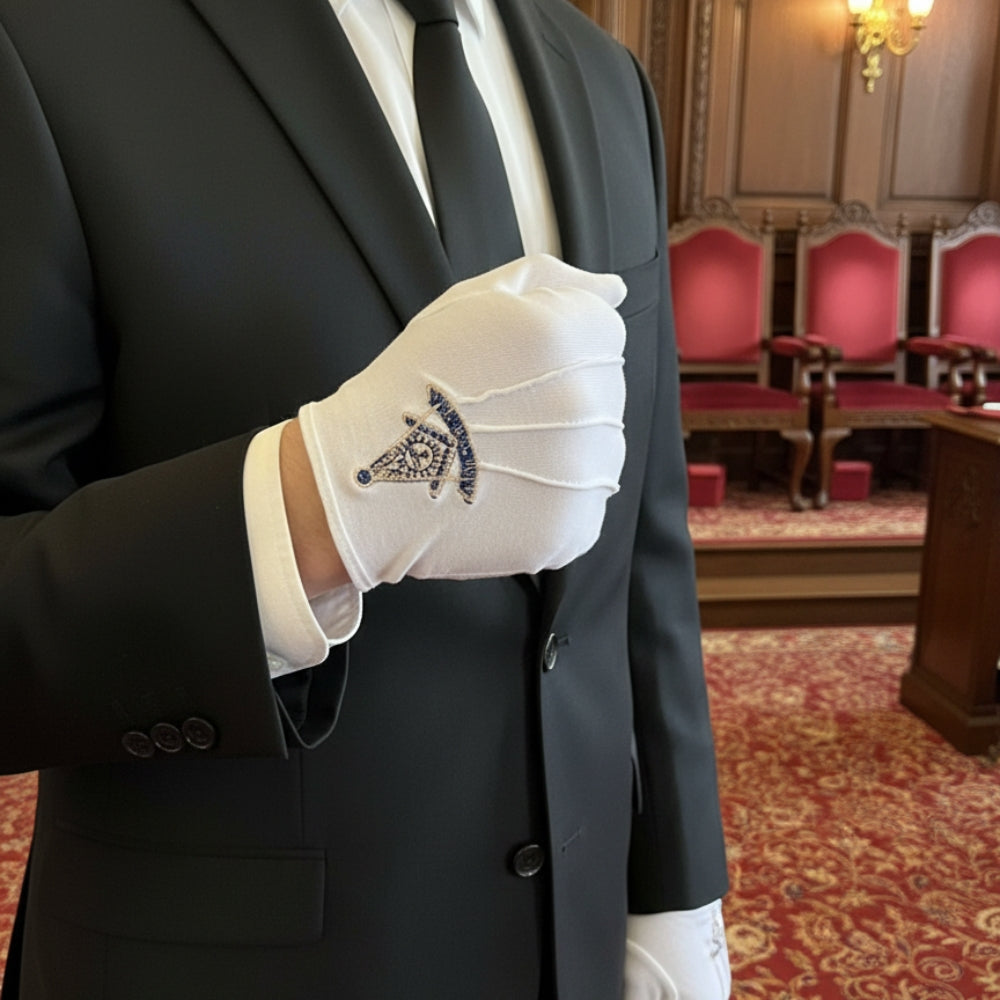 Ceremonial Masonic gloves for Past Masters