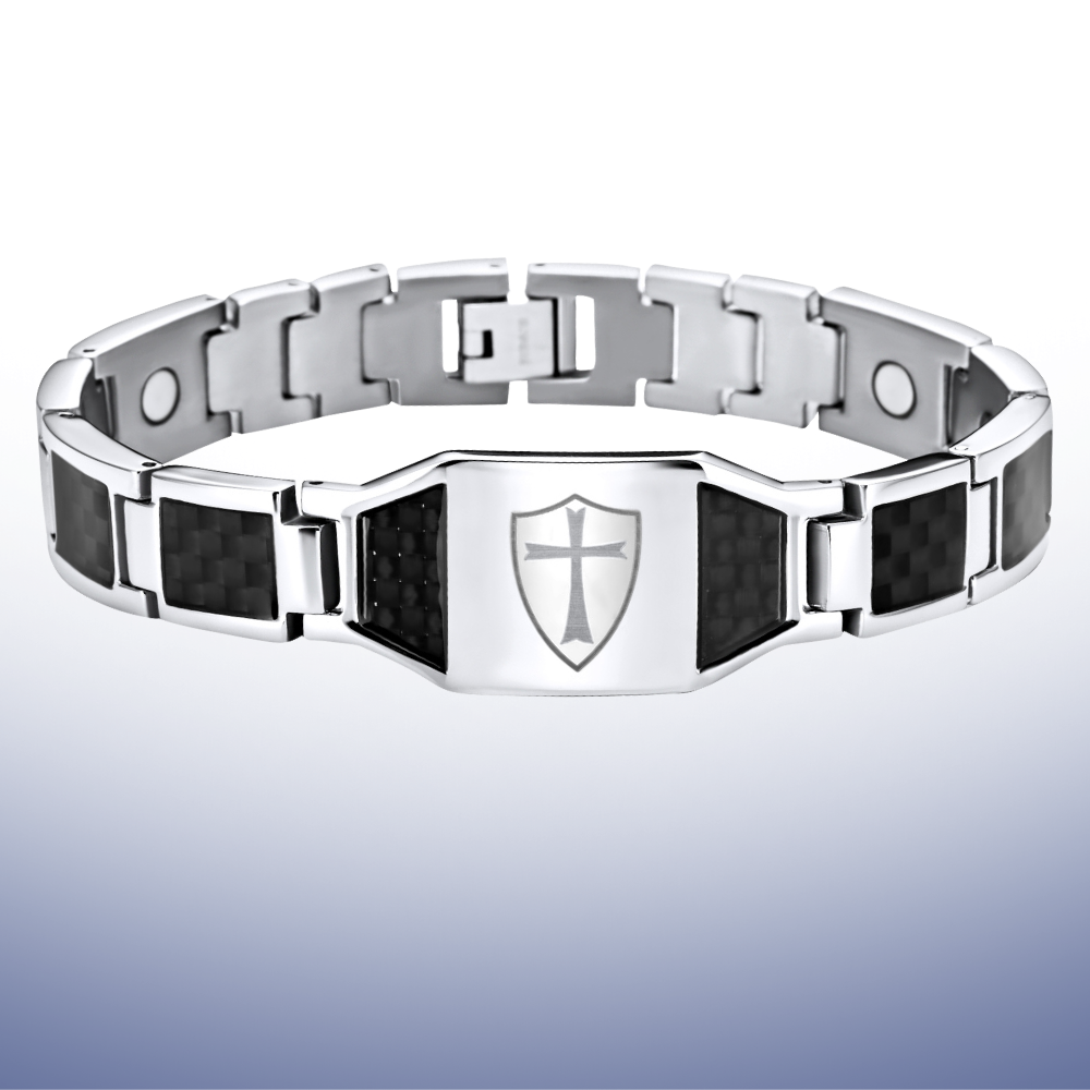 Mens Knights Templar Bracelet - Silver