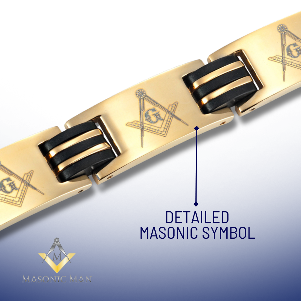 MasonicMan Titanium Magnetic Masonic Logo Bracelet