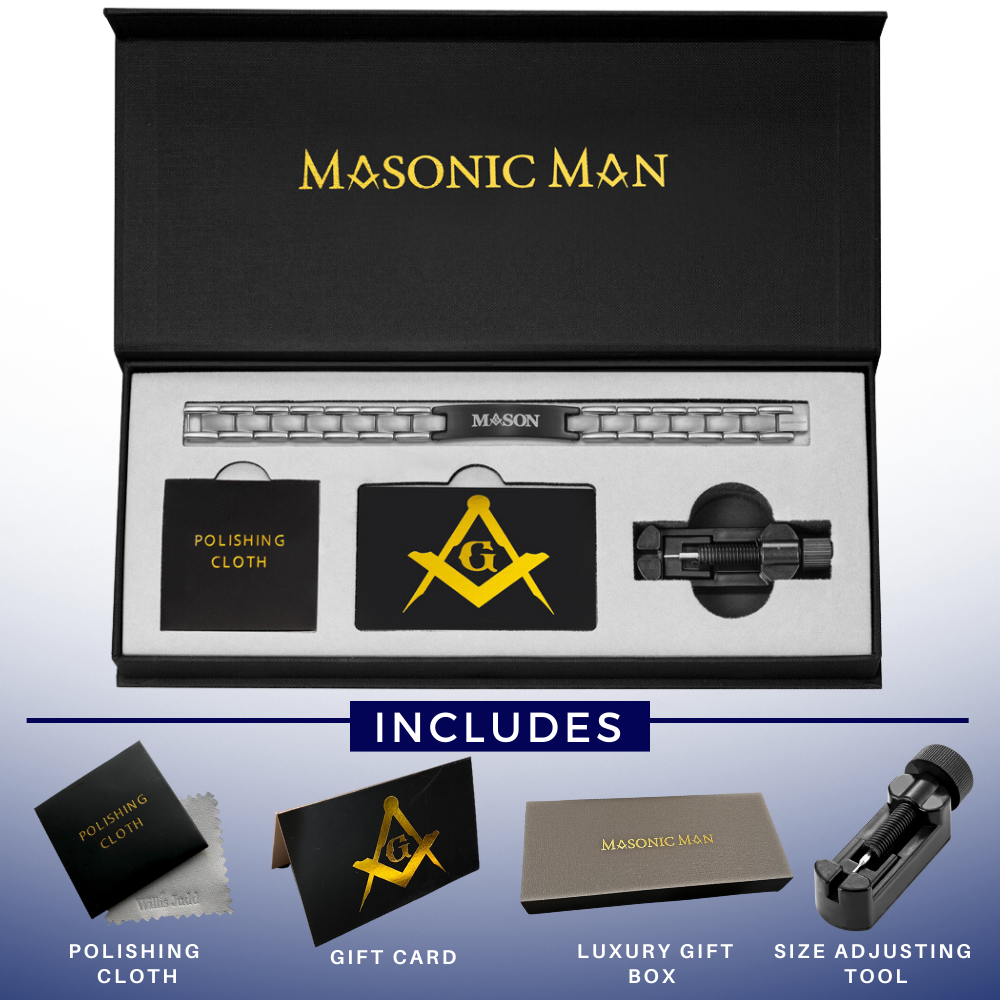 MasonicMan Titanium Magnetic Masonic Bracelet