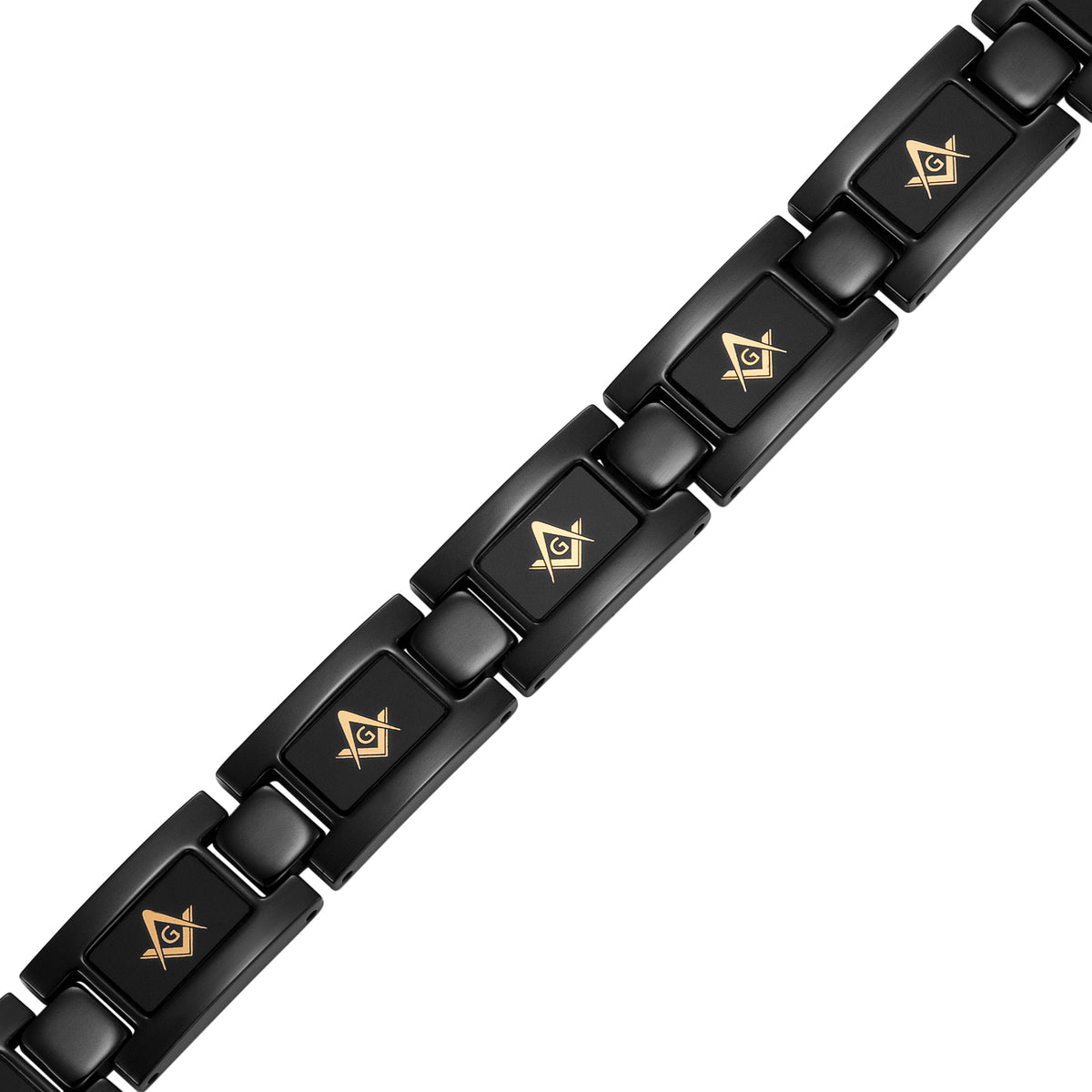 MasonicMan Black Titanium Bracelet &quot;Piano Black&quot;