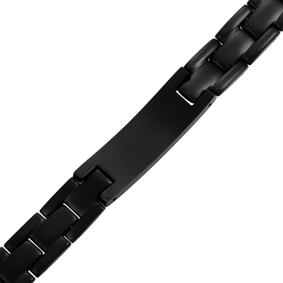 MasonicMan Black Titanium Bracelet with Square and Compass