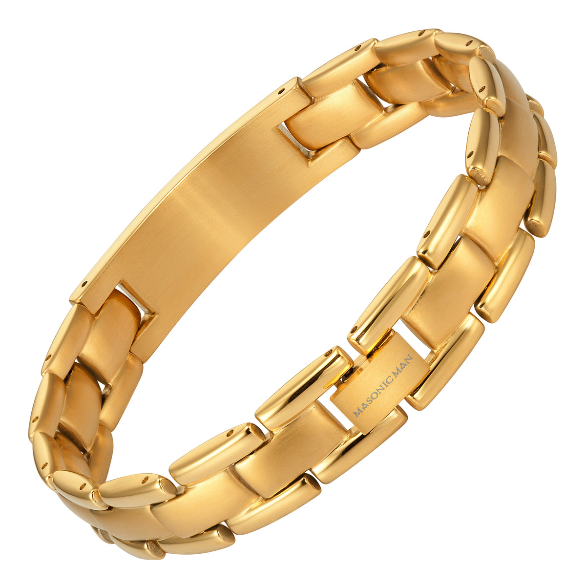 Mens Gold Masonic Bracelet Titanium