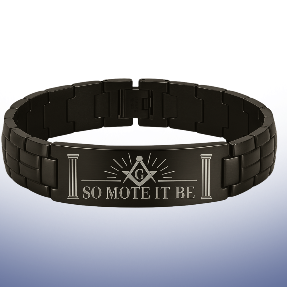 Mens Masonic Bracelet So Mote It Be
