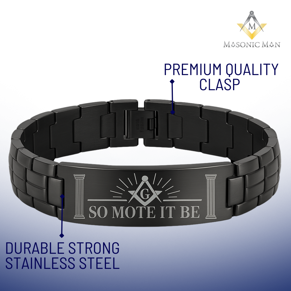 Mens Masonic Bracelet So Mote It Be