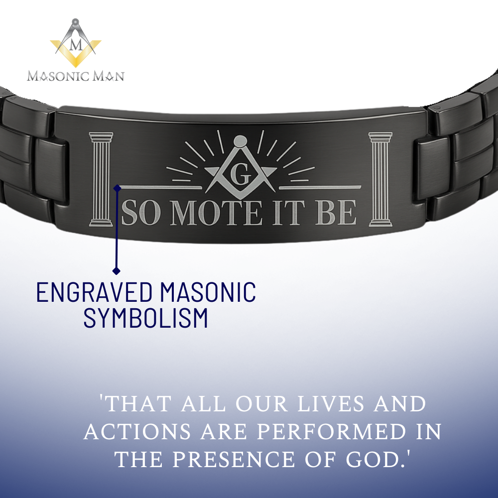 Mens Masonic Bracelet So Mote It Be