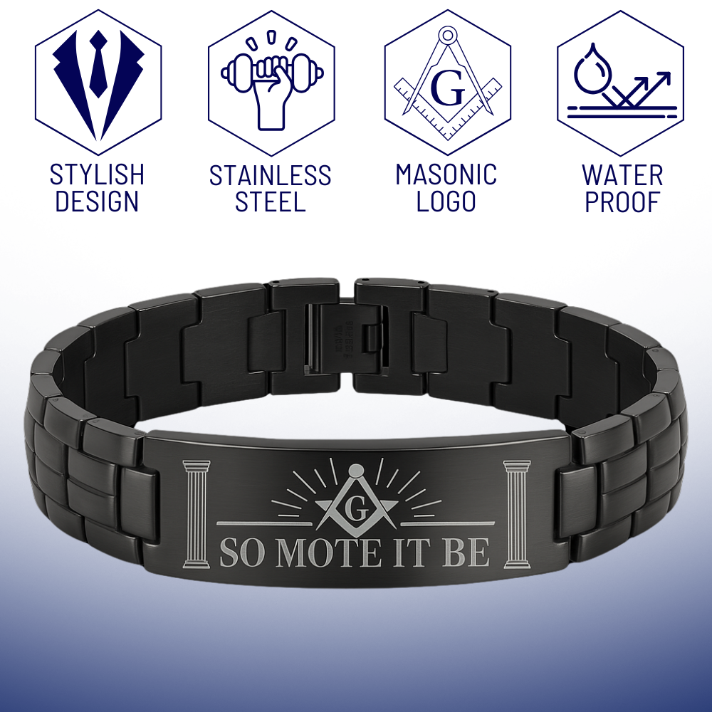 Mens Masonic Bracelet So Mote It Be
