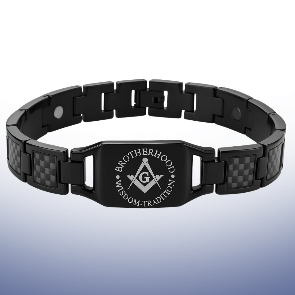 Mens Brotherhood, wisdom, tradition freemasonry bracelet
