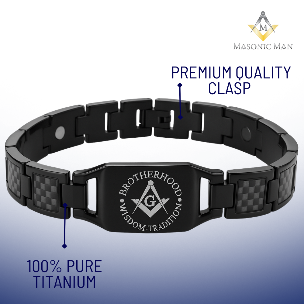 Mens Brotherhood, wisdom, tradition freemasonry bracelet