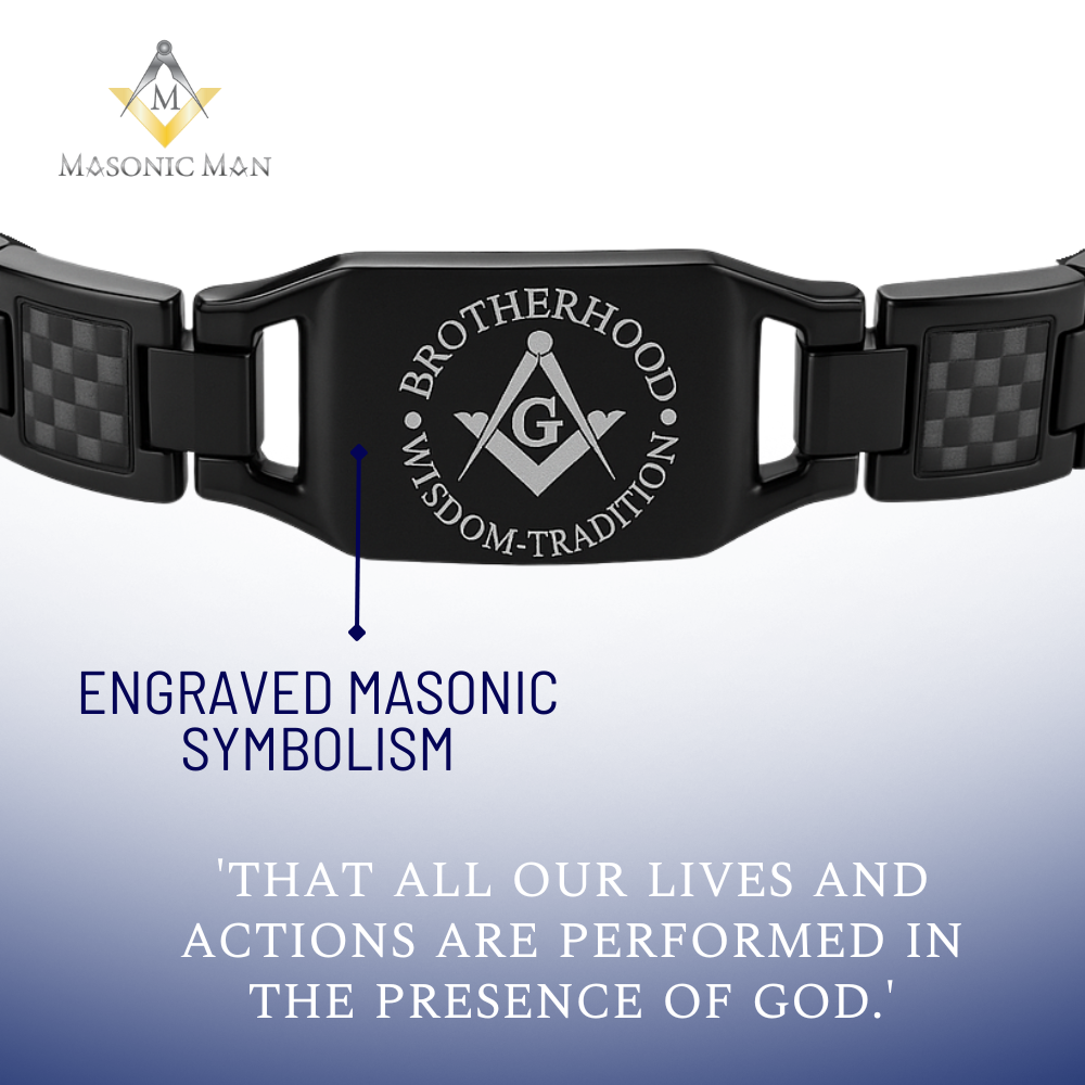 Mens Brotherhood, wisdom, tradition freemasonry bracelet