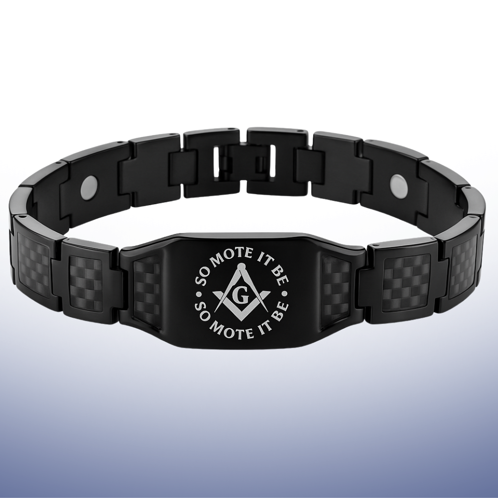 Mens So Mote It Be Masonic Bracelet