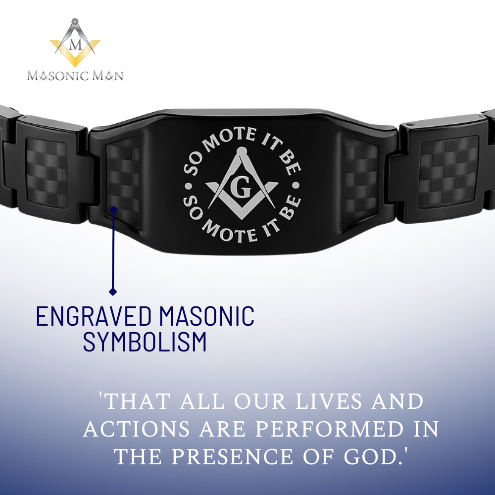 Mens So Mote It Be Masonic Bracelet