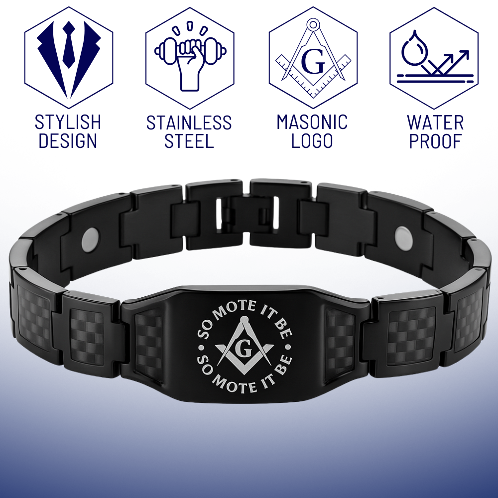 Mens So Mote It Be Masonic Bracelet