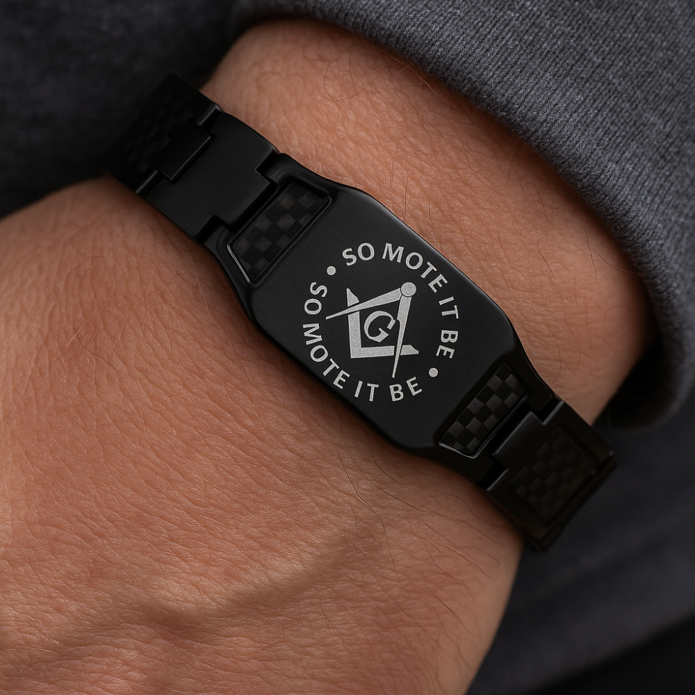 Mens So Mote It Be Masonic Bracelet