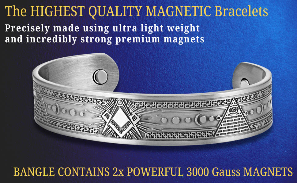 Mens Masonic Bangle Silver Copper