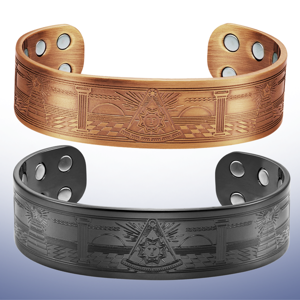 Past Master Copper Masonic Bangle – Symbol of Wisdom, Light and Legacy