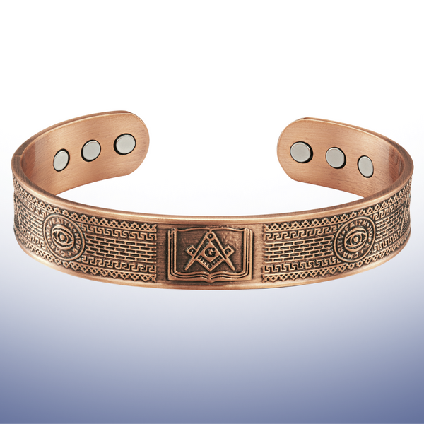 Mens Masonic Bangle Pure Copper - Magnetic