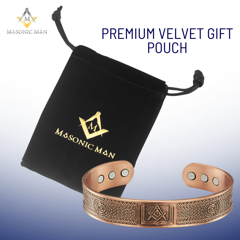 Mens Masonic Bangle Pure Copper - Magnetic