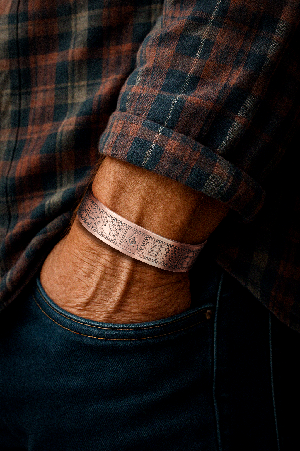 Masonic Copper Magnetic Bangle – The Working Tools of a Freemason