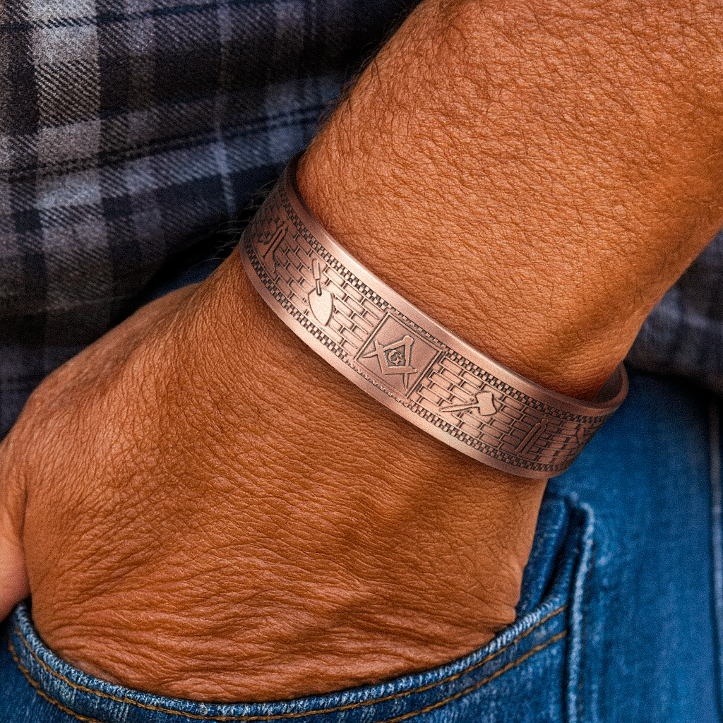 Masonic Copper Magnetic Bangle – The Working Tools of a Freemason