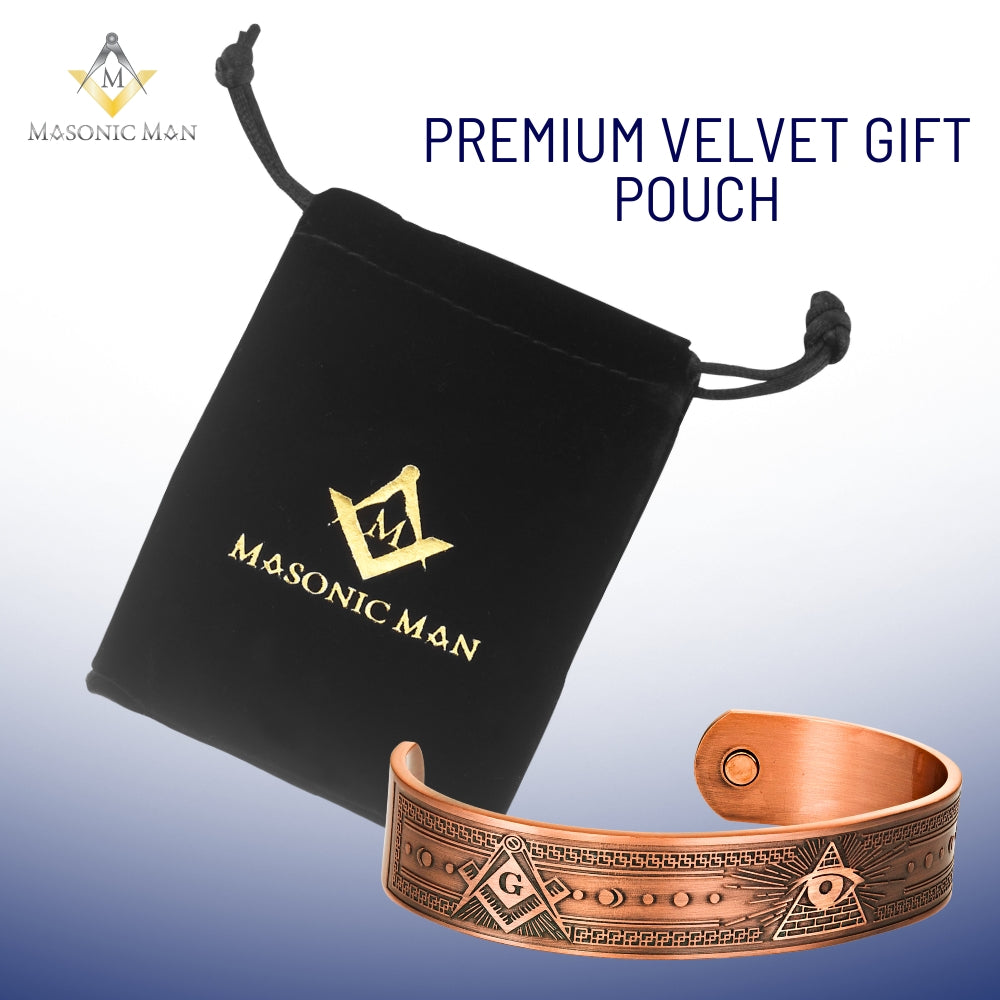 Masonic Copper Bangle – The All-Seeing Eye and Square & Compasses