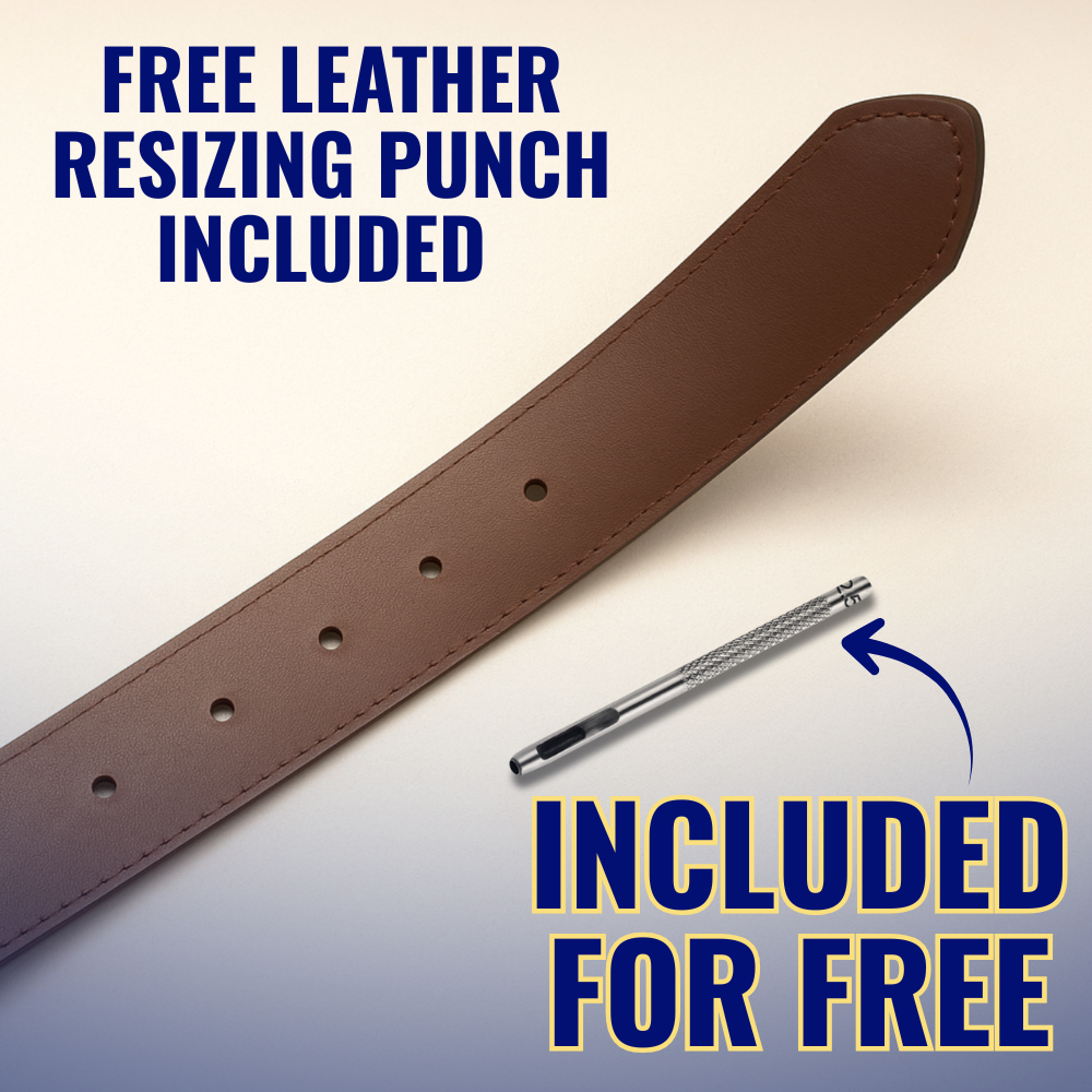 Masonic Leather Belt - Square & Compasses Embossed