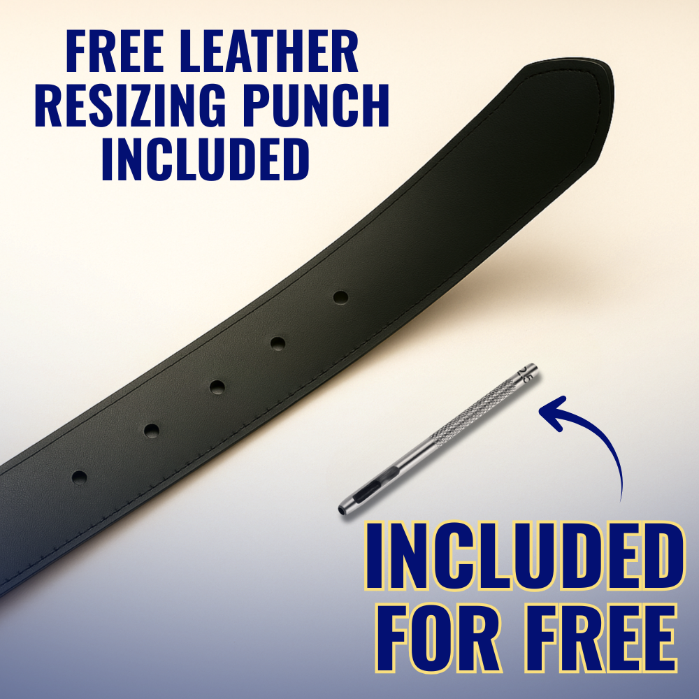 Masonic Leather Belt - Square & Compasses Embossed