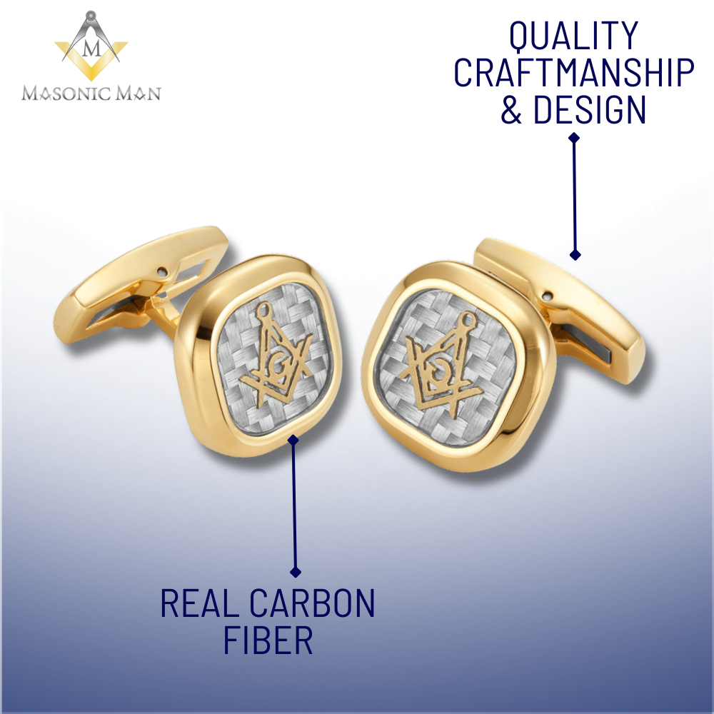 MasonicMan Cufflinks with Carbon Fiber