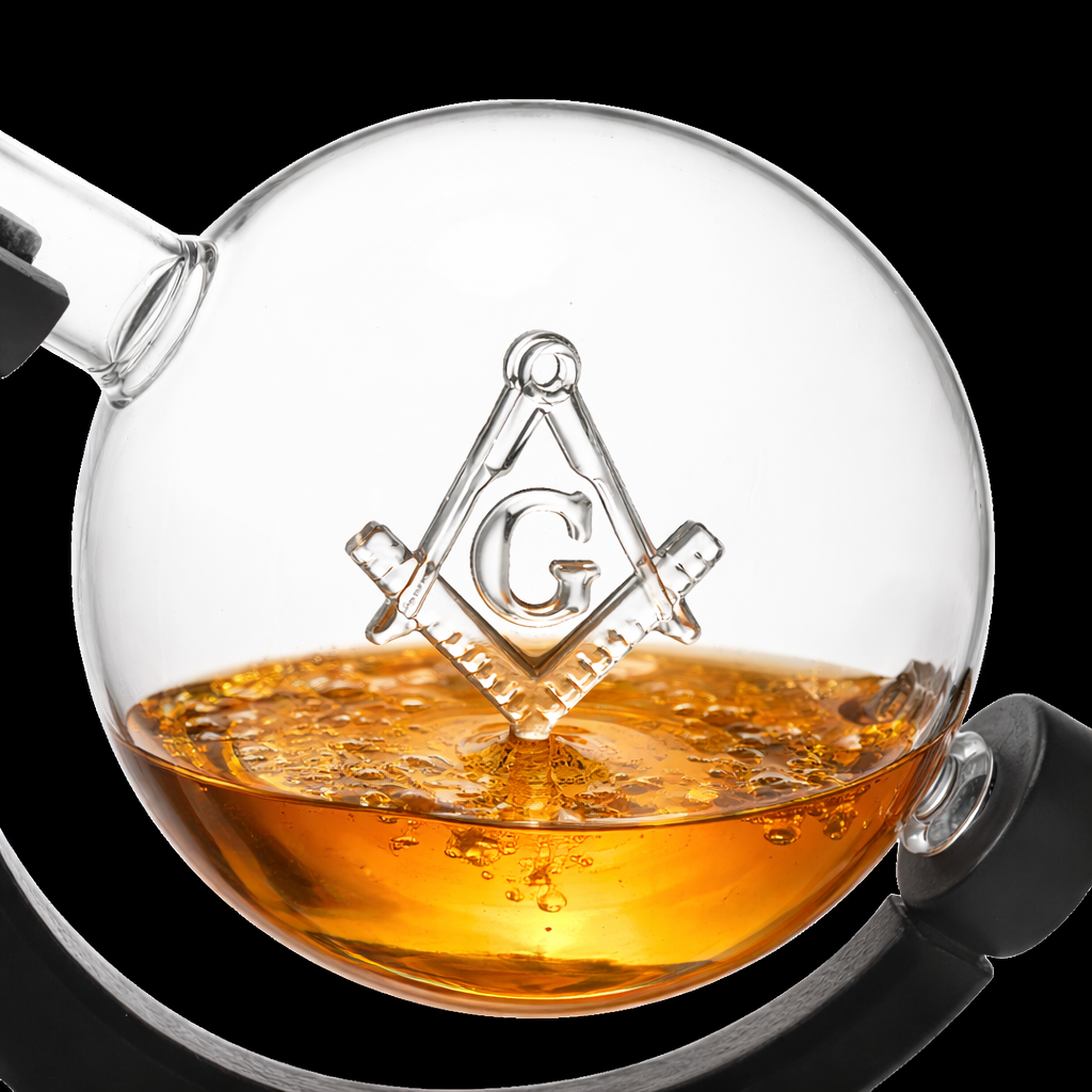 Masonic Whiskey Decanter & Glass Set – Square & Compasses Signature Edition