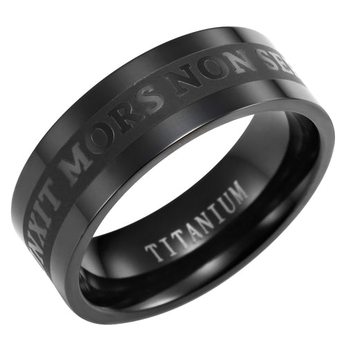 Titanium Masonic Ring Engraved Latin