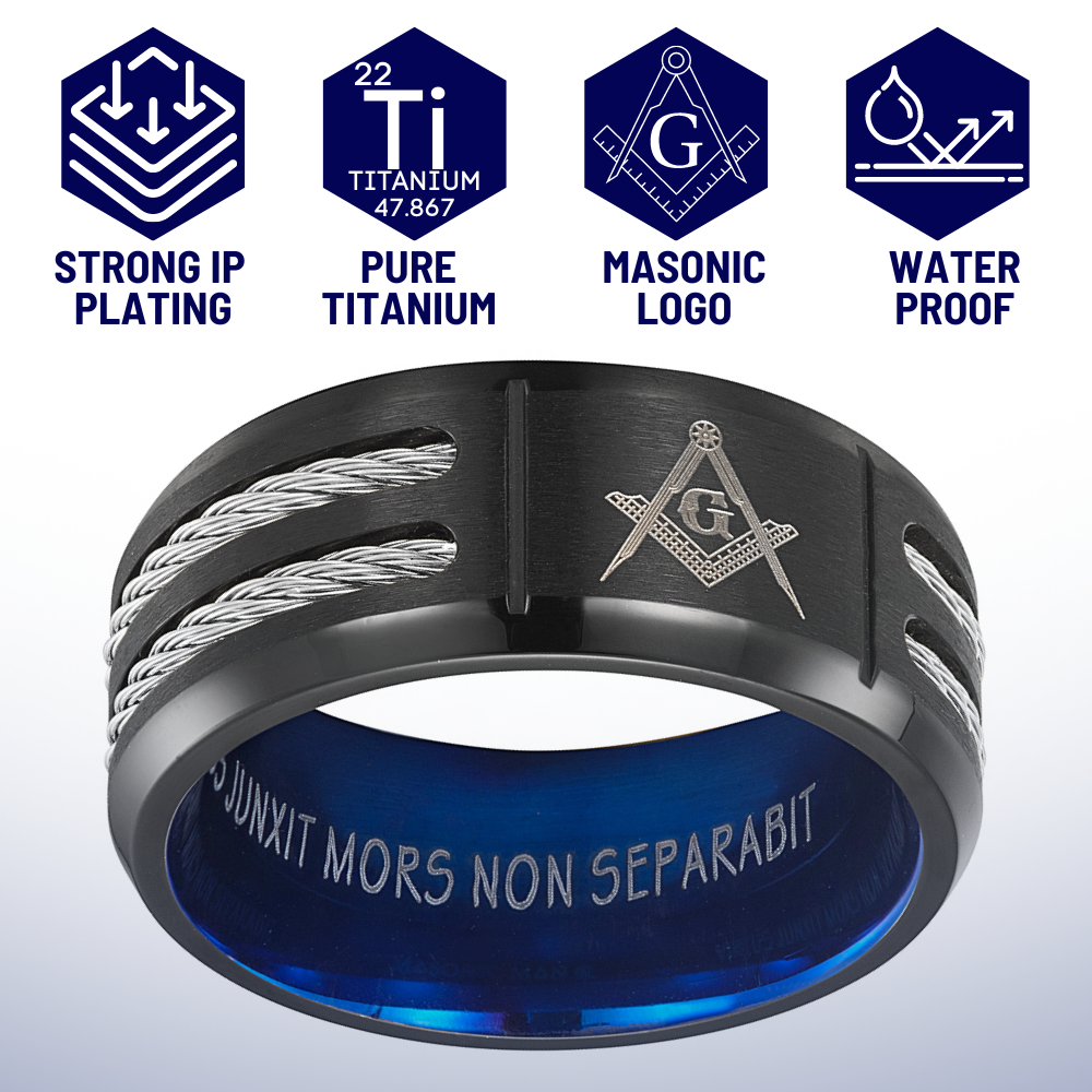 MasonicMan Mens Titanium Freemason Masonic Ring