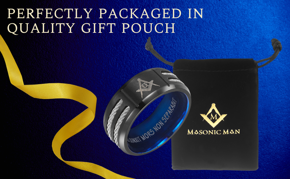 MasonicMan Mens Titanium Freemason Masonic Ring