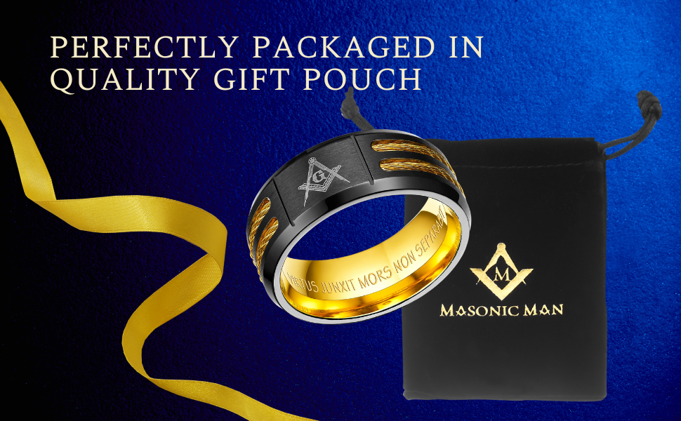 MasonicMan Mens Titanium Freemason Masonic Ring