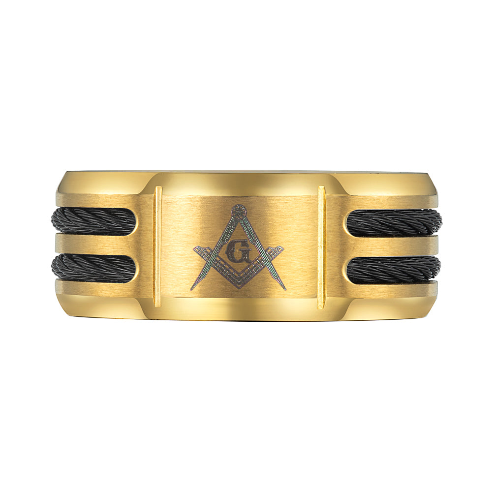 MasonicMan Mens Titanium Freemason Masonic Ring