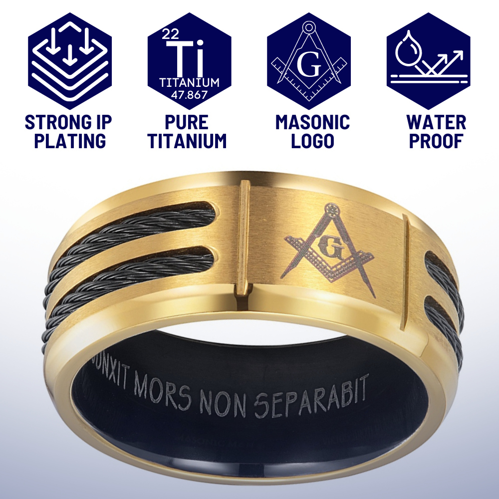 MasonicMan Mens Titanium Freemason Masonic Ring