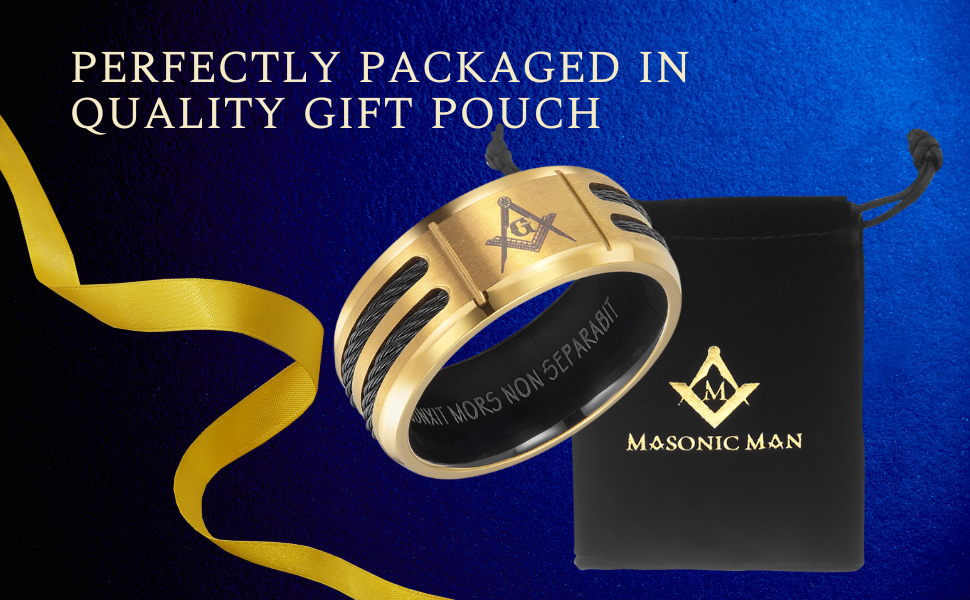 MasonicMan Mens Titanium Freemason Masonic Ring