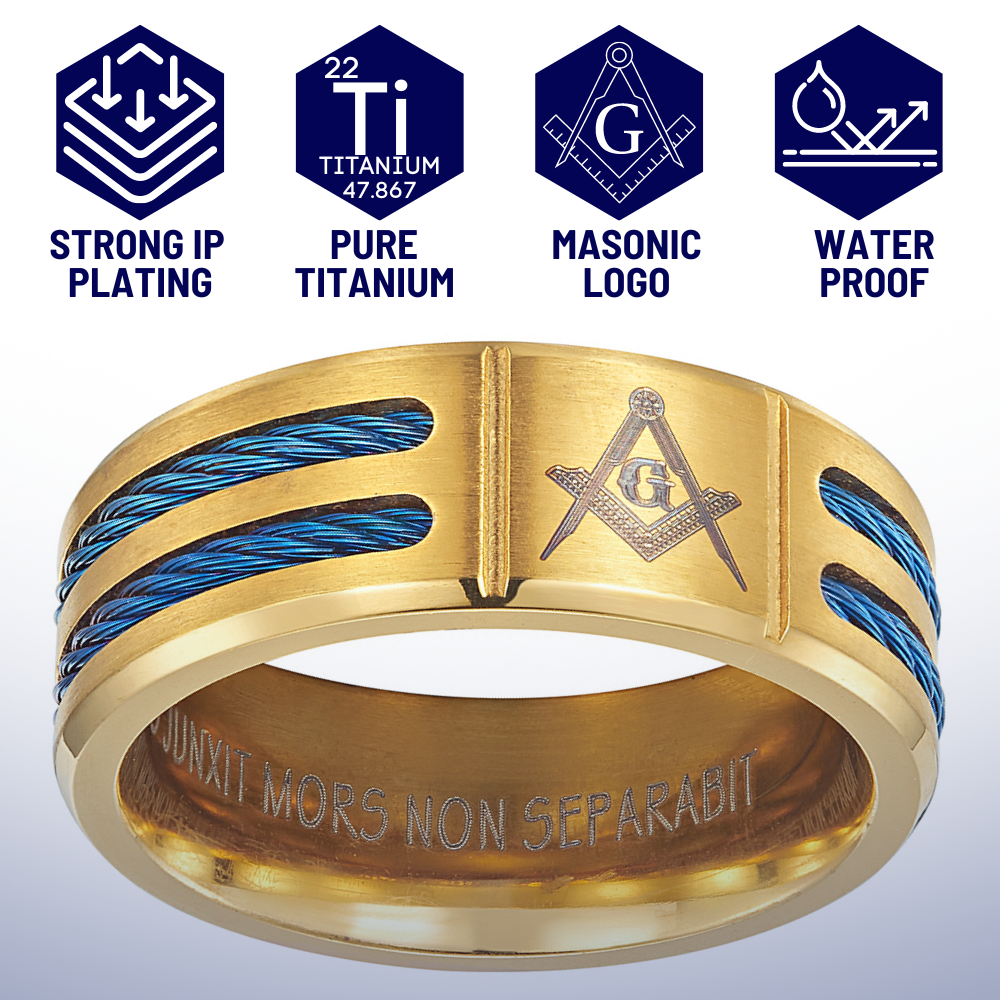 MasonicMan Mens Titanium Freemason Masonic Ring